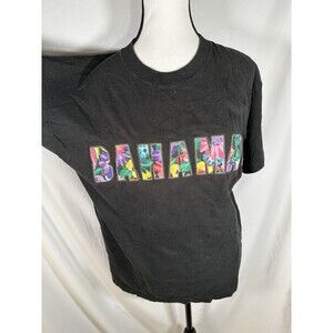 Vintage Fruit of The Loom Bahamas T-Shirt Size Large Black single stitch